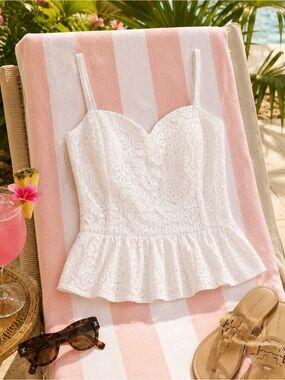 NWT Lilly Pulitzer Gardenia Daisy Lane Lace Top Resort White Sz 8